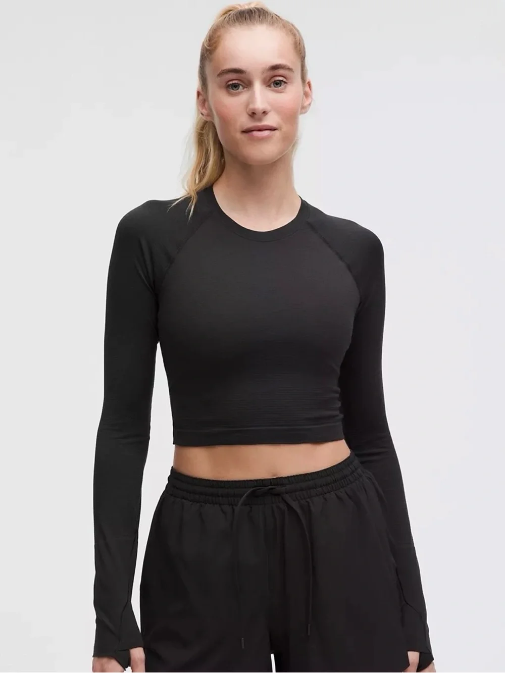 Lululemon Swiftly Tech Cropped Long Sleeve 2.0 Black